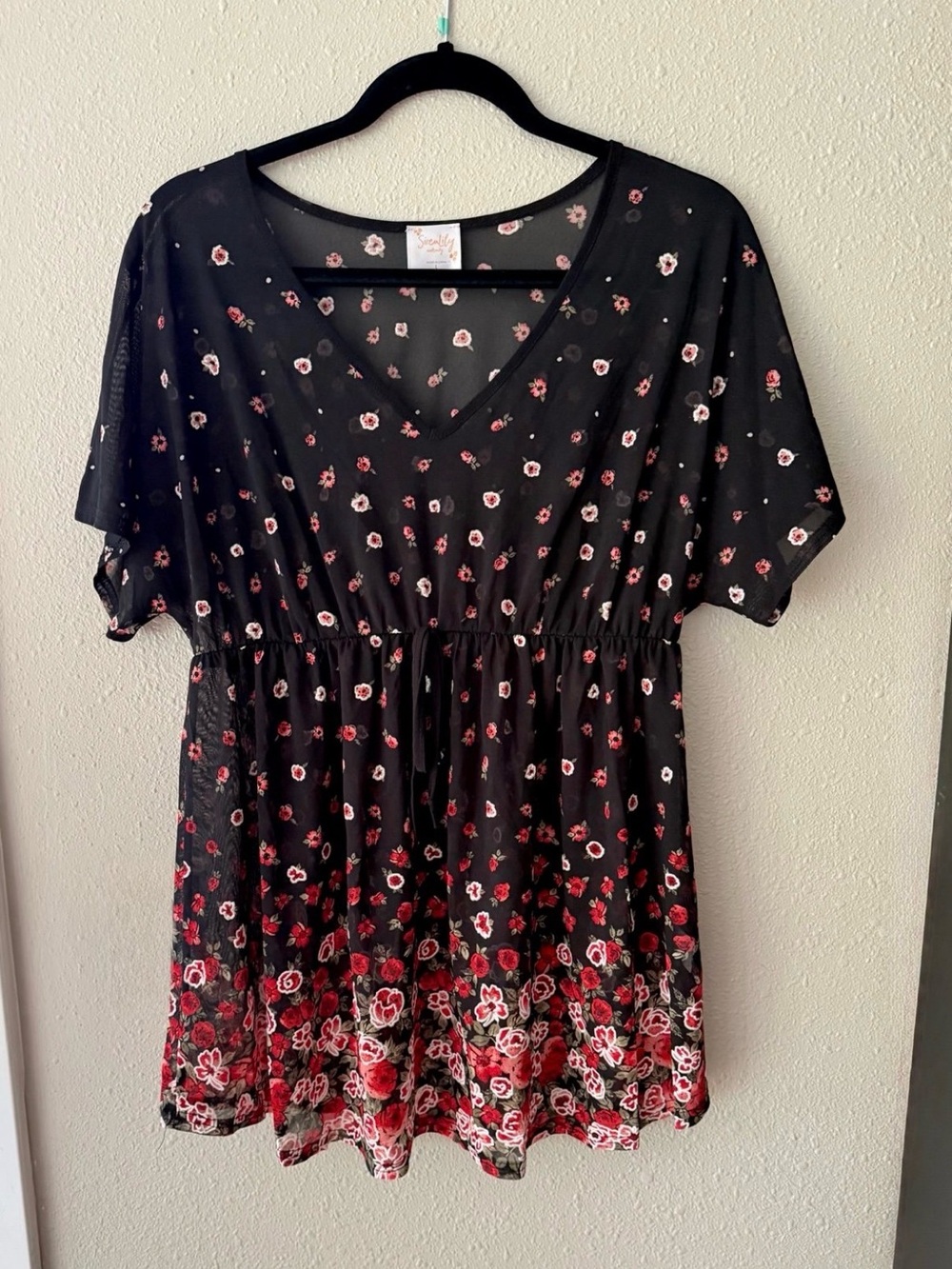 Sheer Maternity floral blouse top